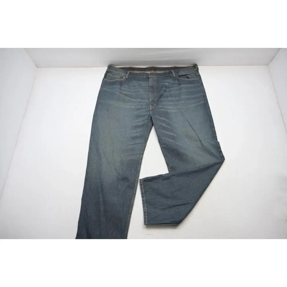Levi's 550 Relaxed Fit Straight Blue Denim Jeans Rugged Mens Sz 50‎ x 32